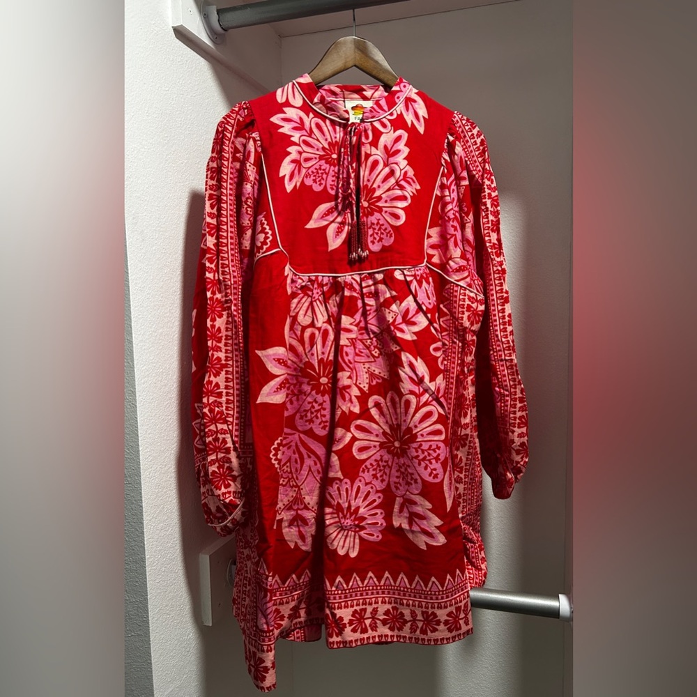 NWT FARM Rio Red and Cream Floral Mini Dress - Picture 7 of 12